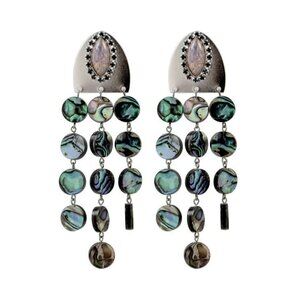 Vintage Silver Maori Paua Shell Earrings Unique Only One Pair Made